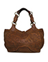 Alexander Mcqueen Tan butterfly embroidered hobo, back view